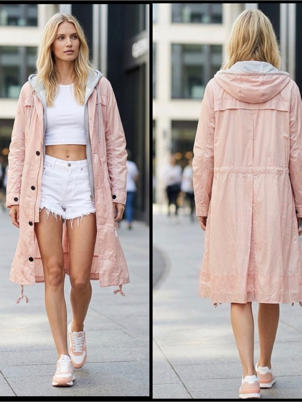 G-STAR RAW Y2K Lightweight Parka Pink Trenchcoat Hooded Streetwear Jacket M
